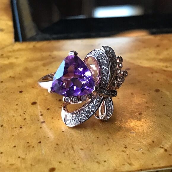 Moroccan Amethyst Sterling Silver Size 10 - Picture 2 of 10